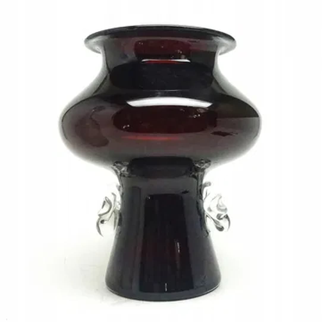 Wazon, polski modernizm, szkło bordowe, Polska, lata 70.