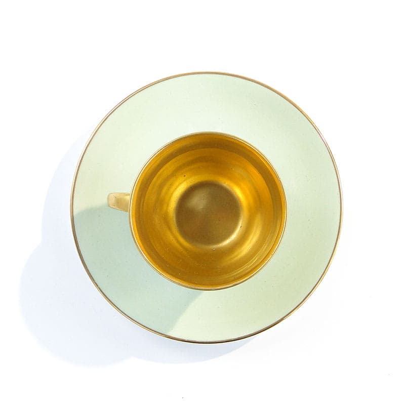 Cup and Saucer Art Deco, green, porcelain, France, 1930s - 180702