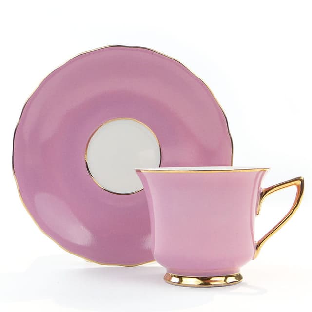 Filiżanka do espresso, porcelana różowa, Czechosłowacja, lata 50. - WYMIARY