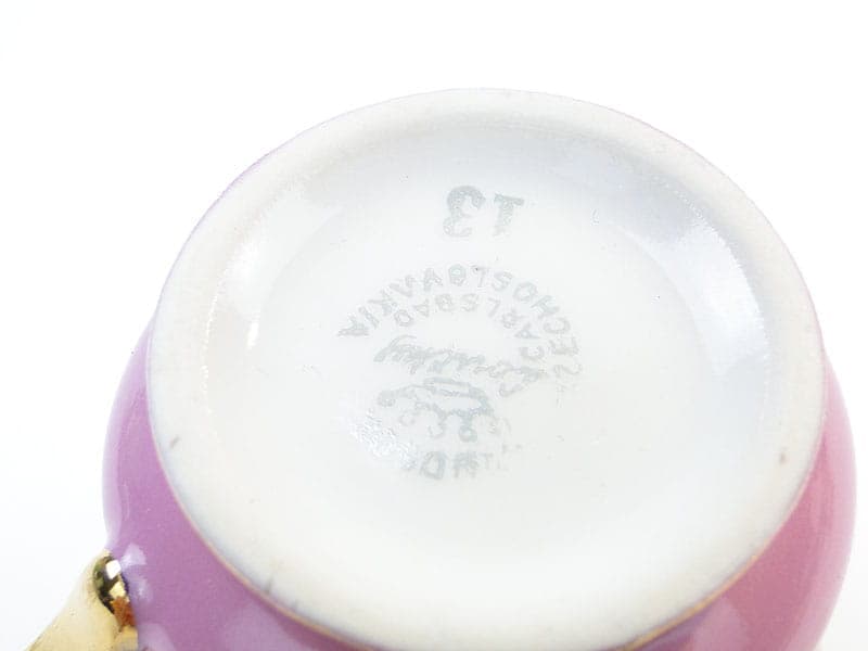 Filiżanka do espresso, porcelana różowa, Czechosłowacja, lata 50. - 180736