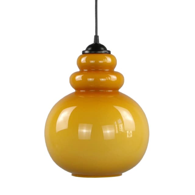 Pendant Lamp Pop Art, yellow, glass, Poland, 1960s - DIMENSION