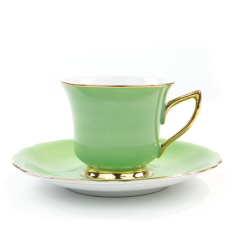 Filiżanka do espresso Windsor Loucky, porcelana zielona, Czechy, lata 50. - 180746