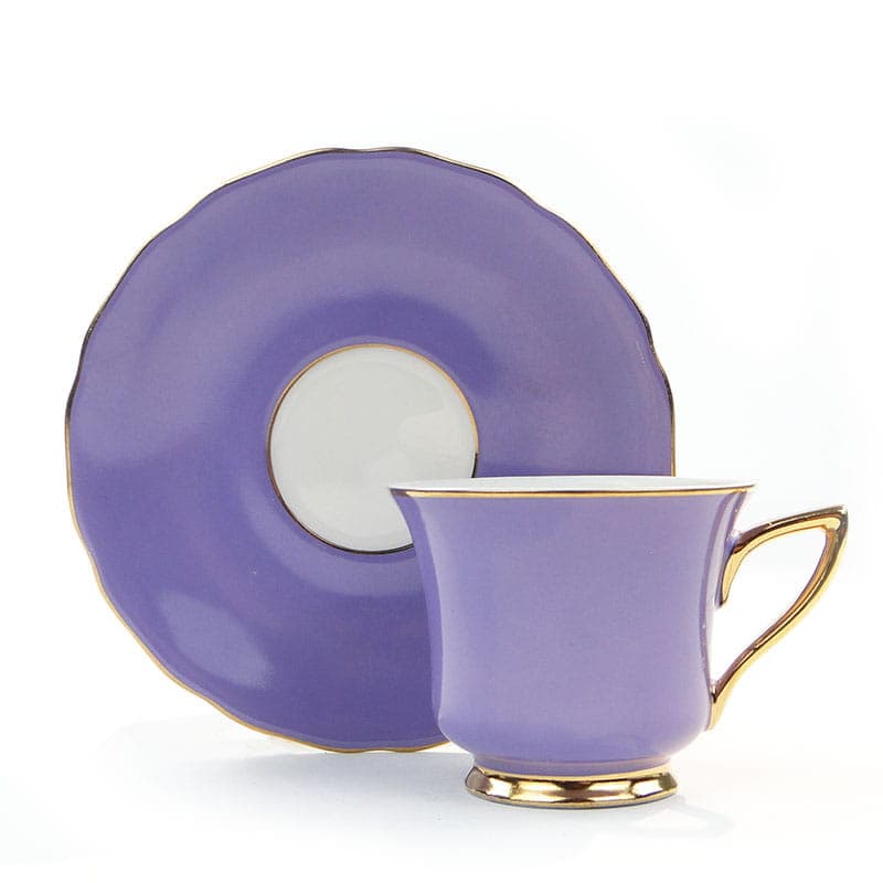 Filiżanka do espresso, violet, porcelana, Czechosłowacja, lata 50.