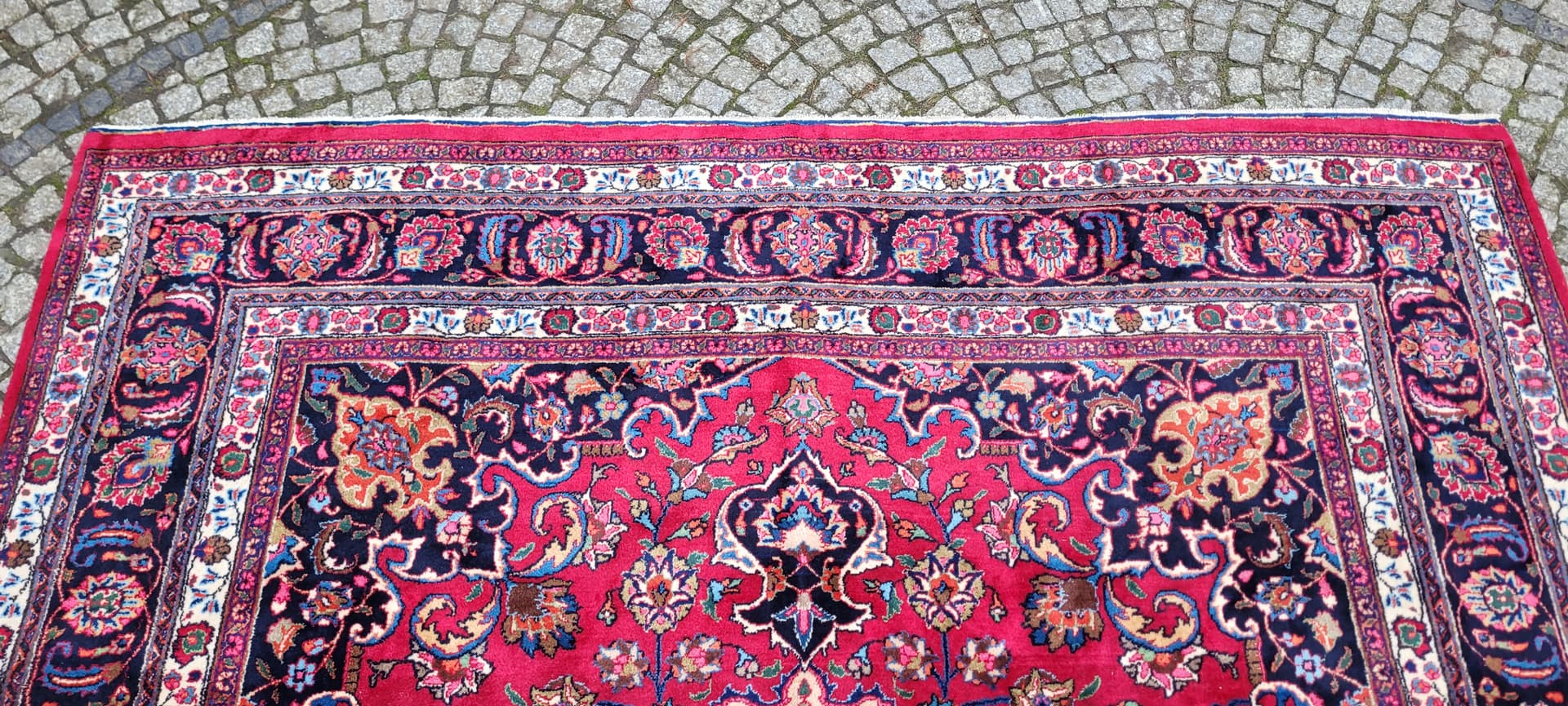 Rug Meshed 245x345cm, multicolor wool, Iran, 1960s. - 181001