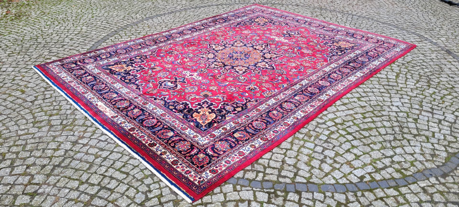 Rug Meshed 245x345cm, multicolor wool, Iran, 1960s. - 181000