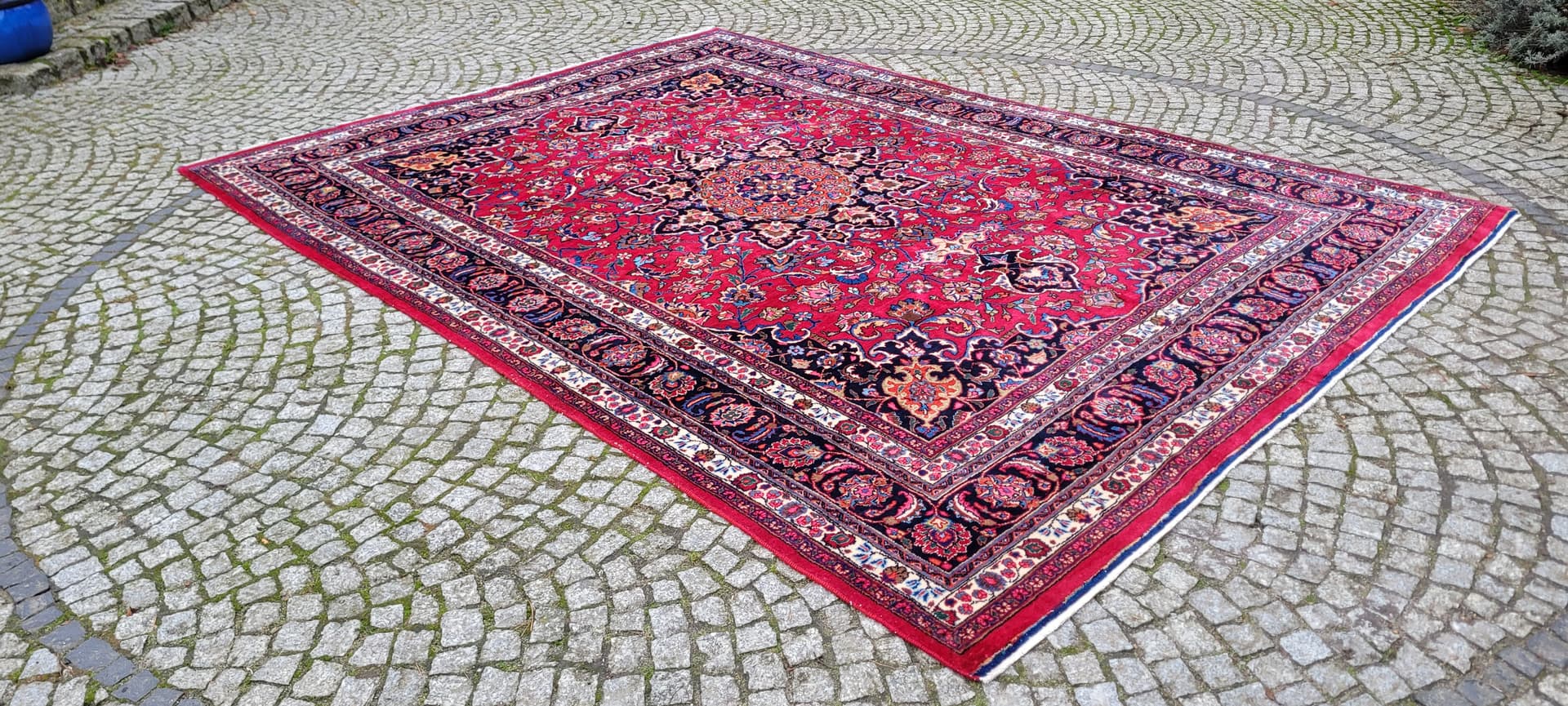 Rug Meshed 245x345cm, multicolor wool, Iran, 1960s. - 180999