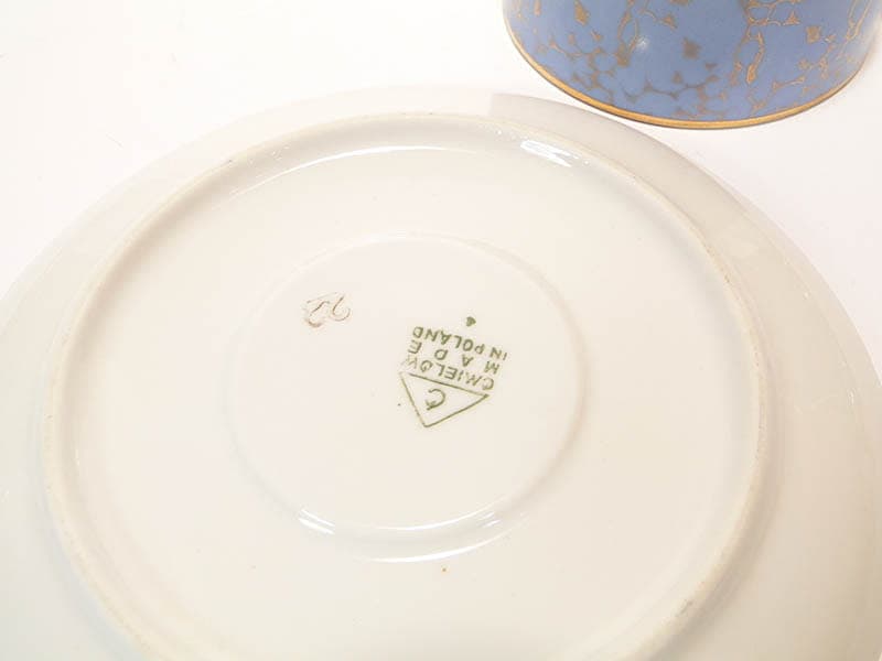 Filiżanka i spodek Ada, porcelana błękitna, Ćmielów, Polska, lata 70. - 181080