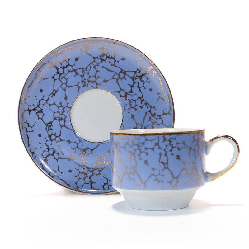 Filiżanka i spodek Ada, porcelana błękitna, Ćmielów, Polska, lata 70.