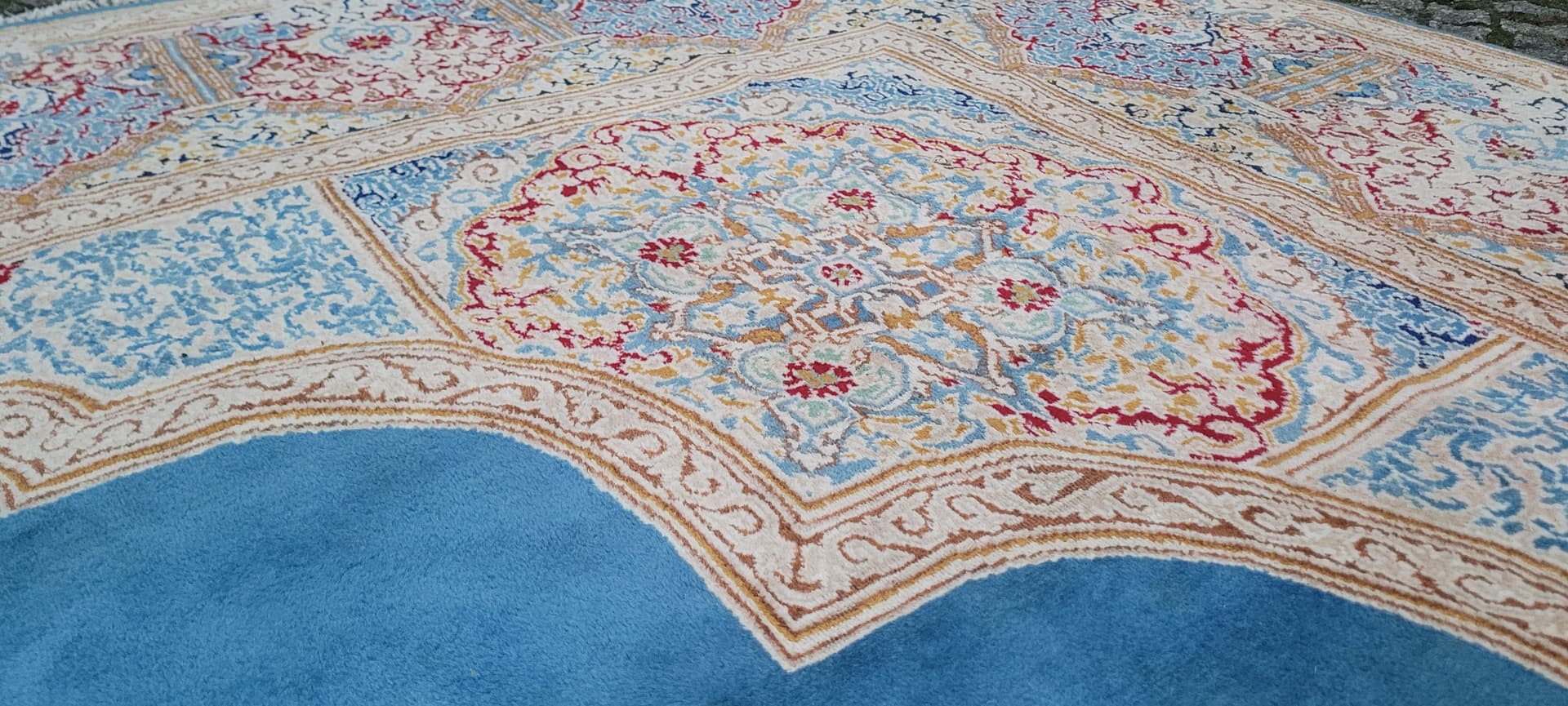 Rug Kerman, blue, wool, Iran, 1980s, 300x430 cm - 181060