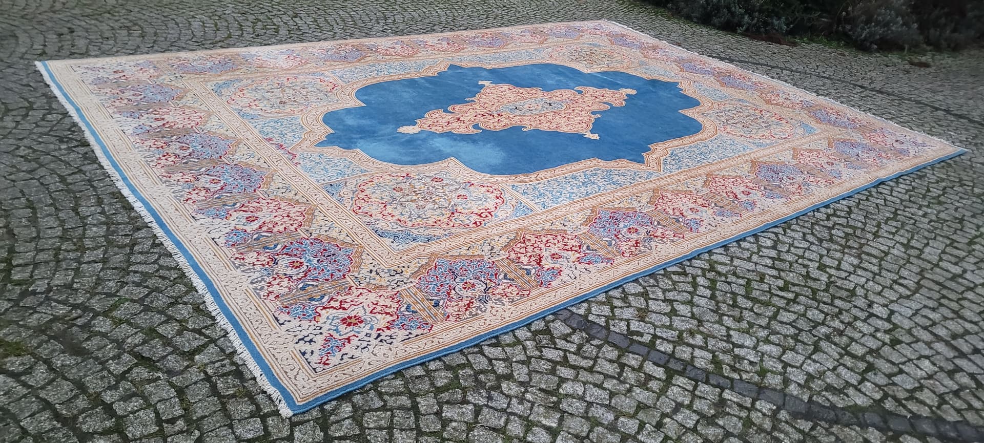 Rug Kerman, blue, wool, Iran, 1980s, 300x430 cm - 181064