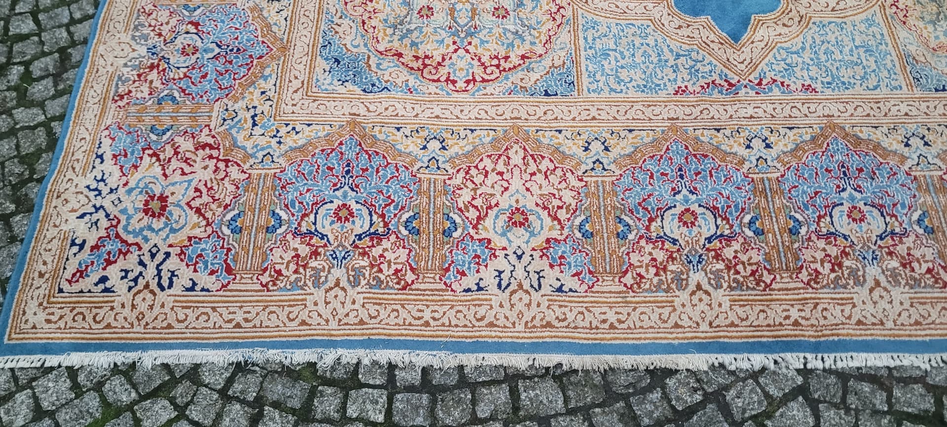 Rug Kerman, blue, wool, Iran, 1980s, 300x430 cm - 181063