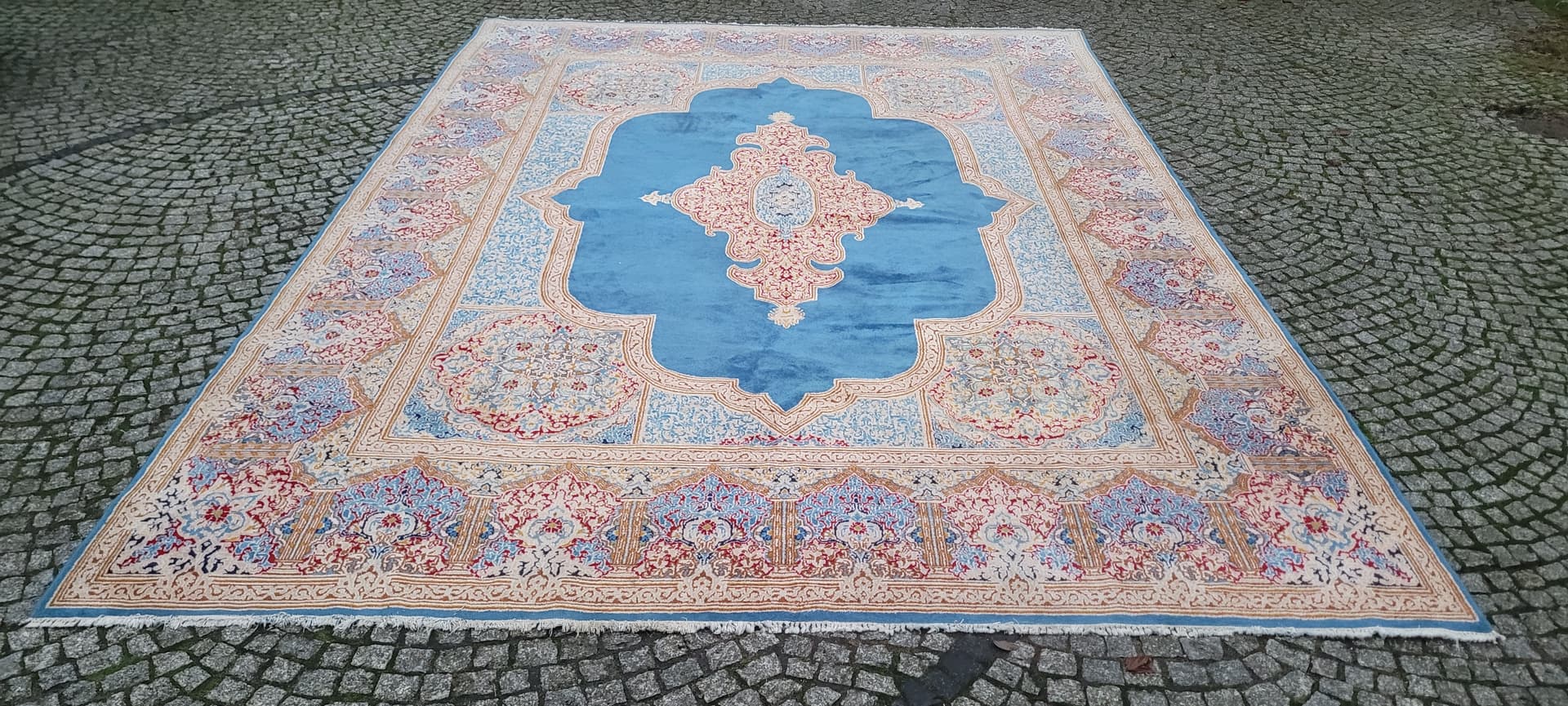 Rug Kerman, blue, wool, Iran, 1980s, 300x430 cm - 181069