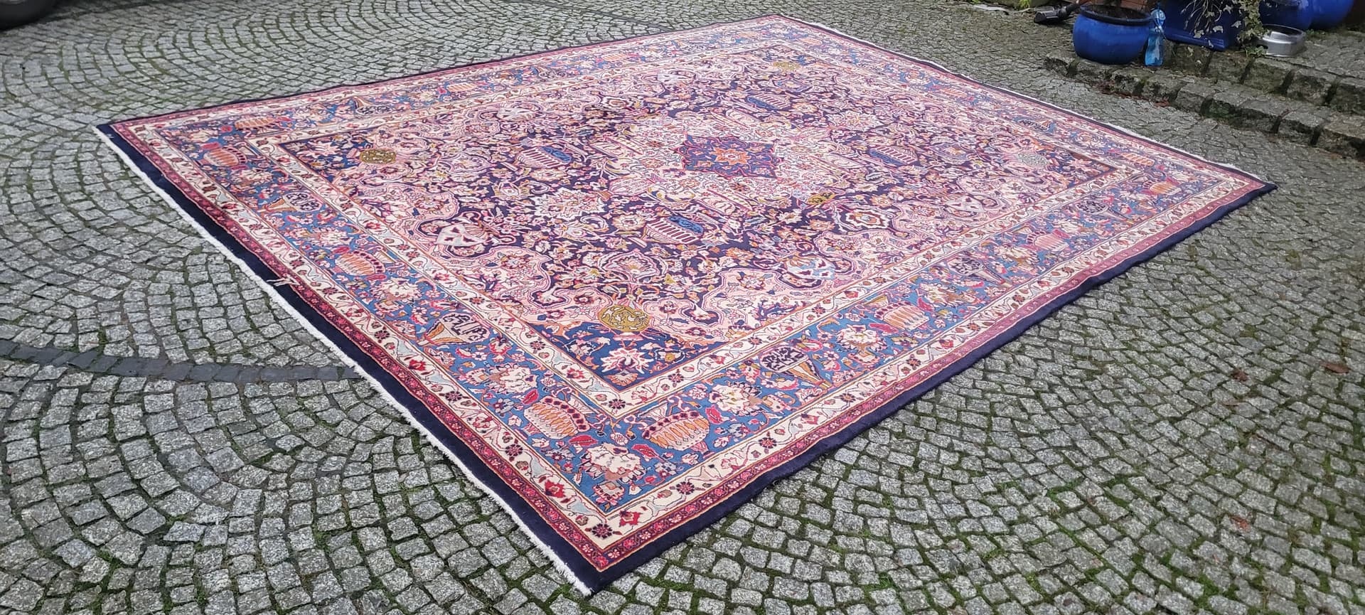 Rug Kashmar 300x395 cm, navy blue, wool, Iran, 1990s. - 181111