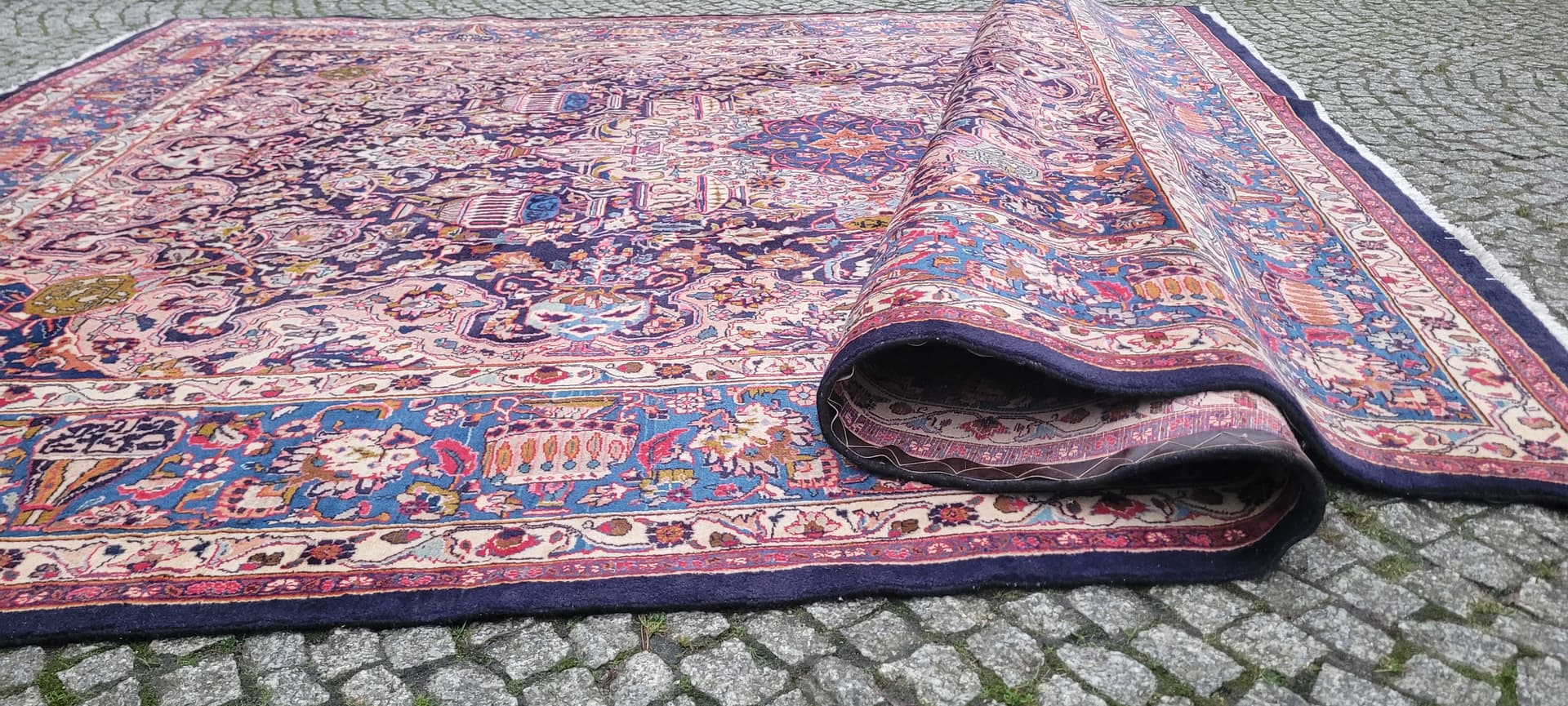 Rug Kashmar 300x395 cm, navy blue, wool, Iran, 1990s. - 181106