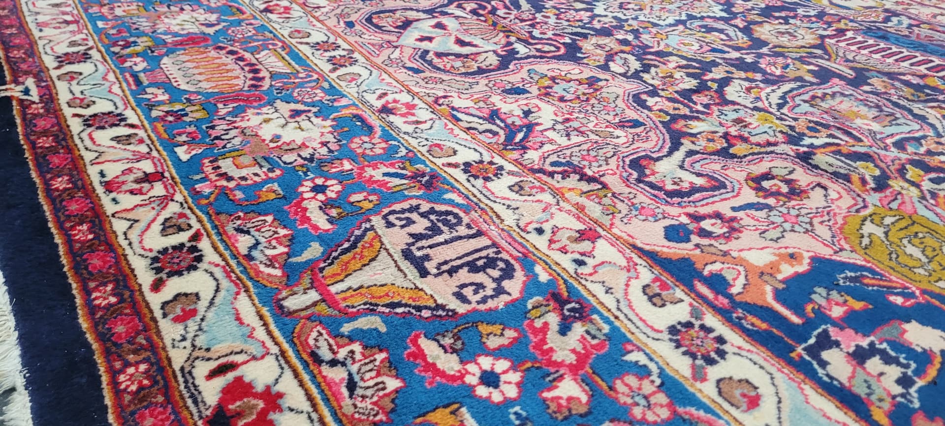 Rug Kashmar 300x395 cm, navy blue, wool, Iran, 1990s. - 181101