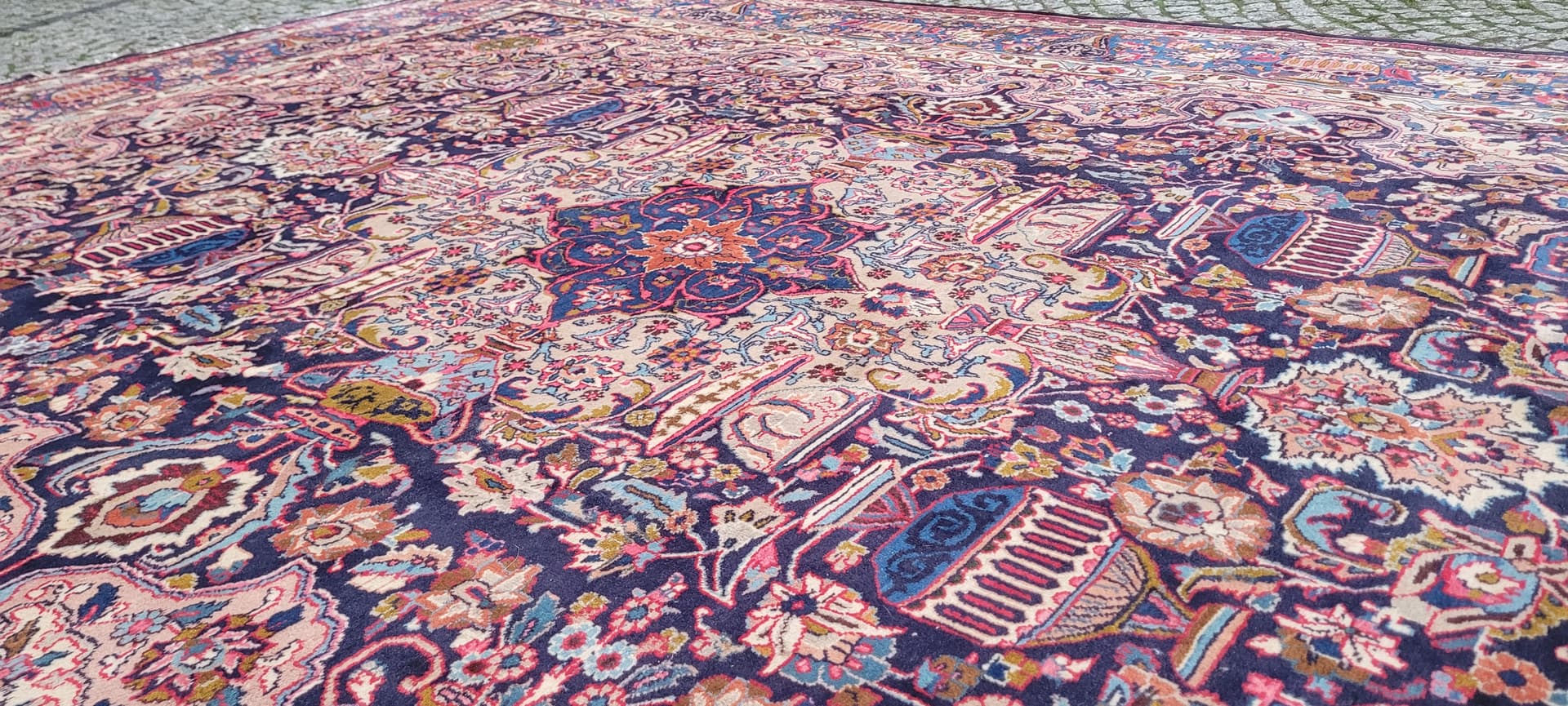 Rug Kashmar 300x395 cm, navy blue, wool, Iran, 1990s. - 181107