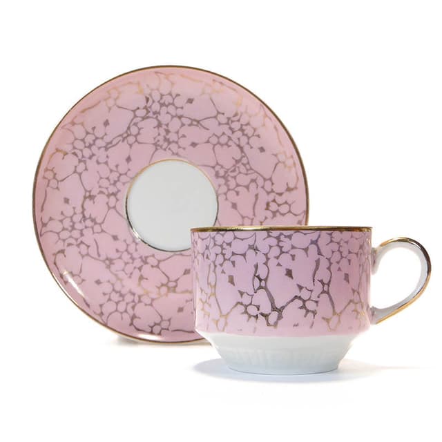 Filiżanka Ada, różowa porcelana, proj. W. Potacki, Ćmielów, Polska, lata 70. - WYMIARY