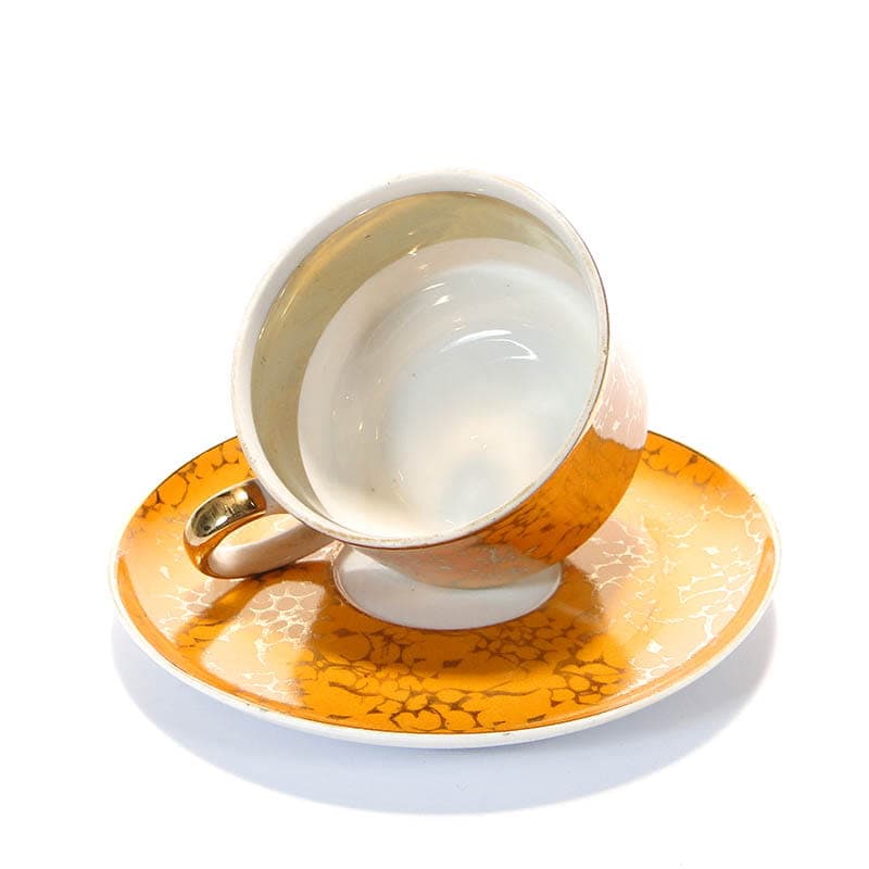 Filiżanka Ada, pomarańczowa, porcelana, proj. W. Potacki, Ćmielów, Polska, lata 70. - 181203