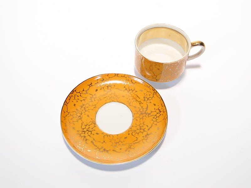 Filiżanka Ada, pomarańczowa, porcelana, proj. W. Potacki, Ćmielów, Polska, lata 70. - 181207