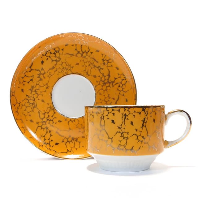 Filiżanka Ada, pomarańczowa, porcelana, proj. W. Potacki, Ćmielów, Polska, lata 70. - WYMIARY