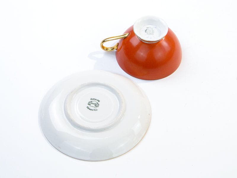 Filiżanka do mokki, porcelana pomarańczowa, Niemcy, lata 20. - 181245