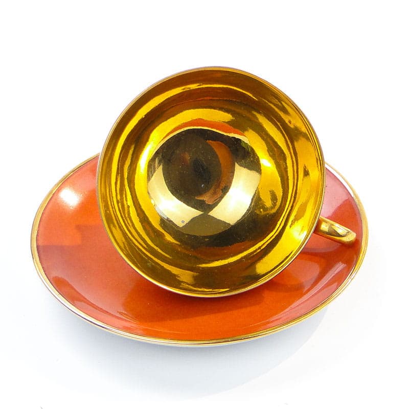 Filiżanka do mokki, porcelana pomarańczowa, Niemcy, lata 20. - 181247