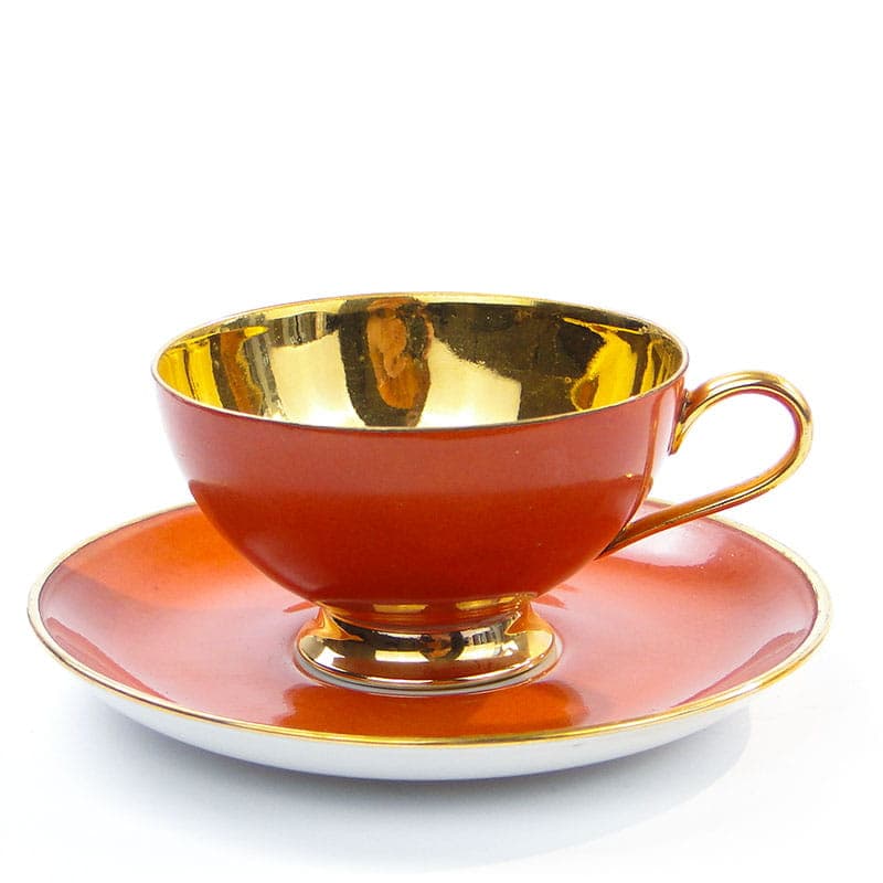 Filiżanka do mokki, porcelana pomarańczowa, Niemcy, lata 20. - 181242