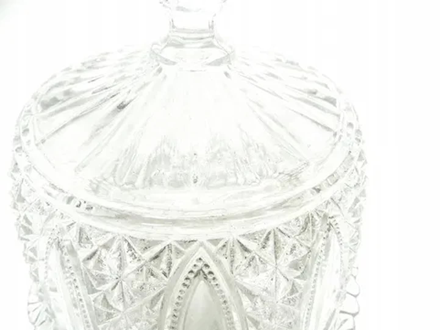Cake container with dome, Art Deco, pressed glass, Val Saint Lambert, Belgium, 1950s. - 181327