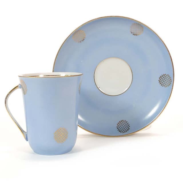 Filiżanka Krokus, porcelana błękitna, proj. W. Potacki, Ćmielów, Polska, lata 60. - WYMIARY