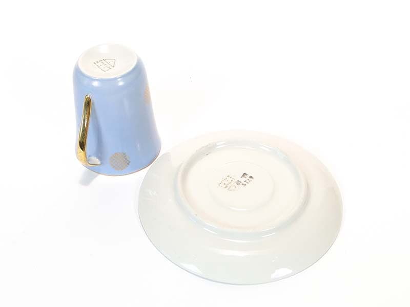 Filiżanka Krokus, porcelana błękitna, proj. W. Potacki, Ćmielów, Polska, lata 60. - 181367