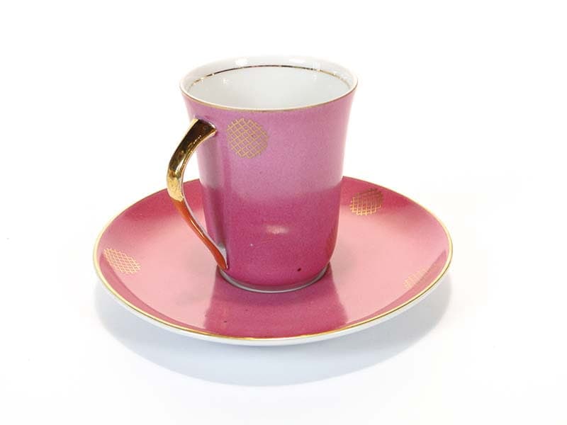 Cup Krokus, pink, porcelain, Ćmielów, Poland, 1960s. - 181394