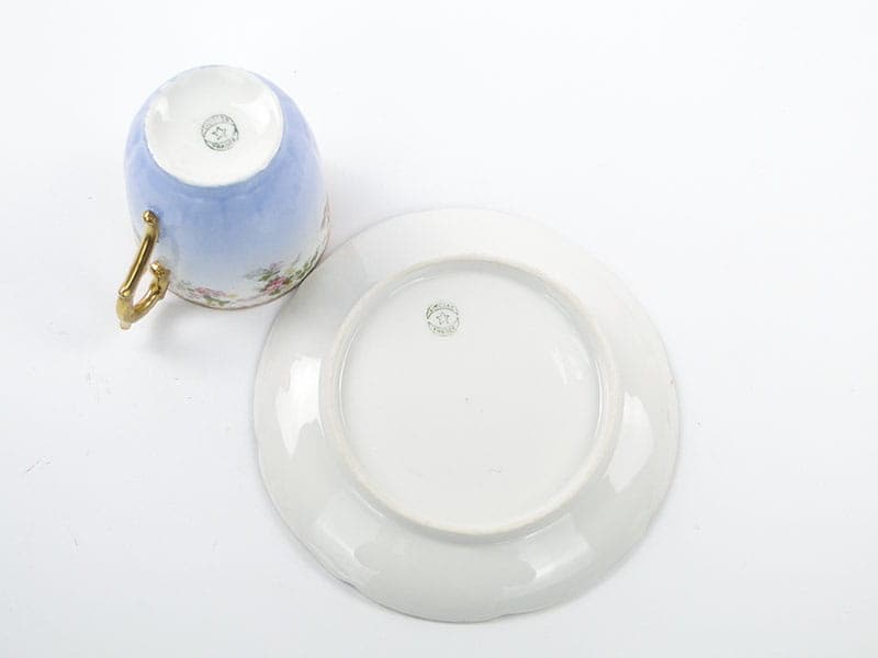 Filiżanka do mokki, secesja, porcelana niebieska, Francja, początek XX w. - 181473