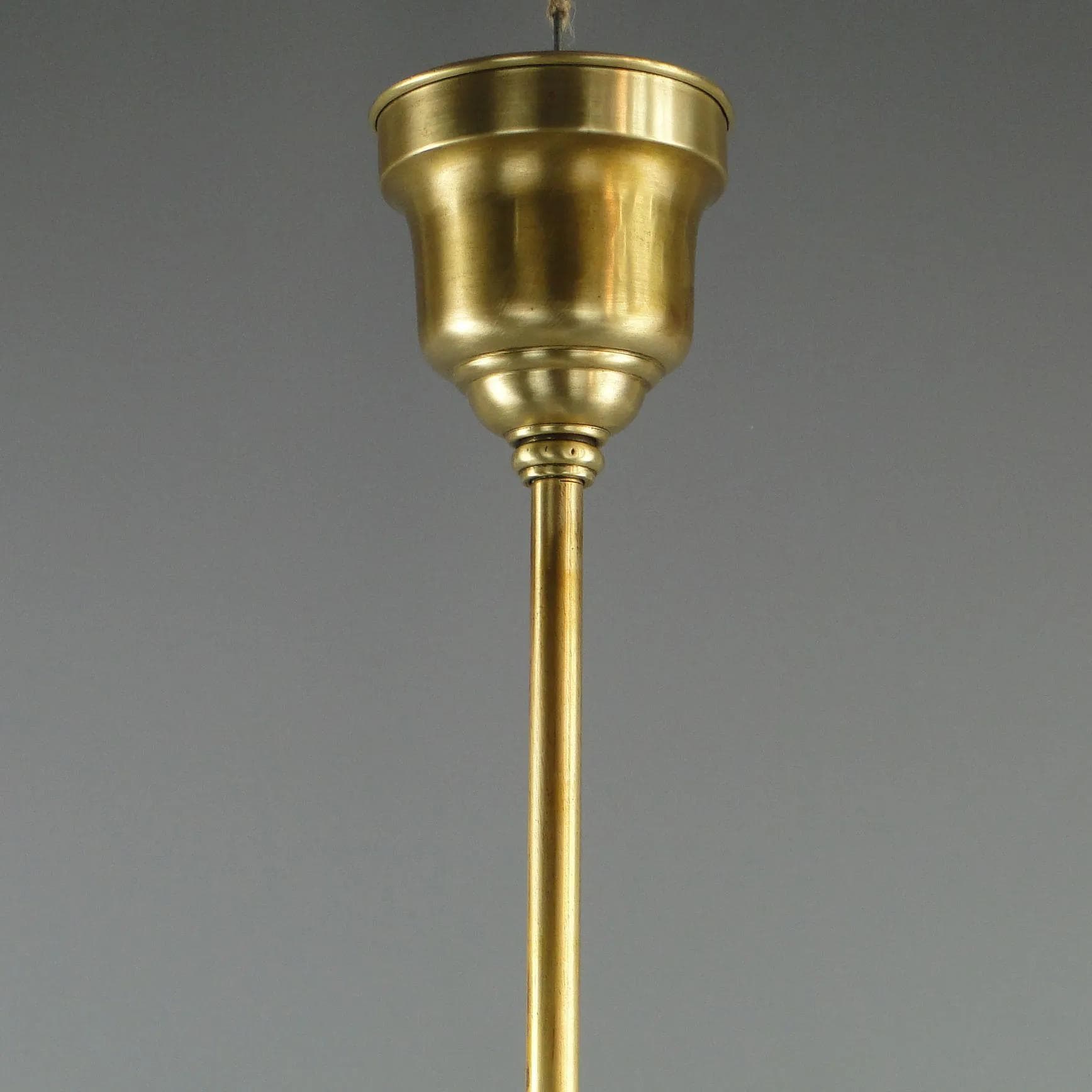 Lampa wisząca, biała, szkło, mosiądz, Austria, początek XX w. - 12660