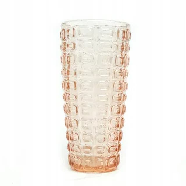 Wazon Wulkany, modernizm, szkło prasowane róż, Ząbkowice, Polska, lata 70. - WYMIARY