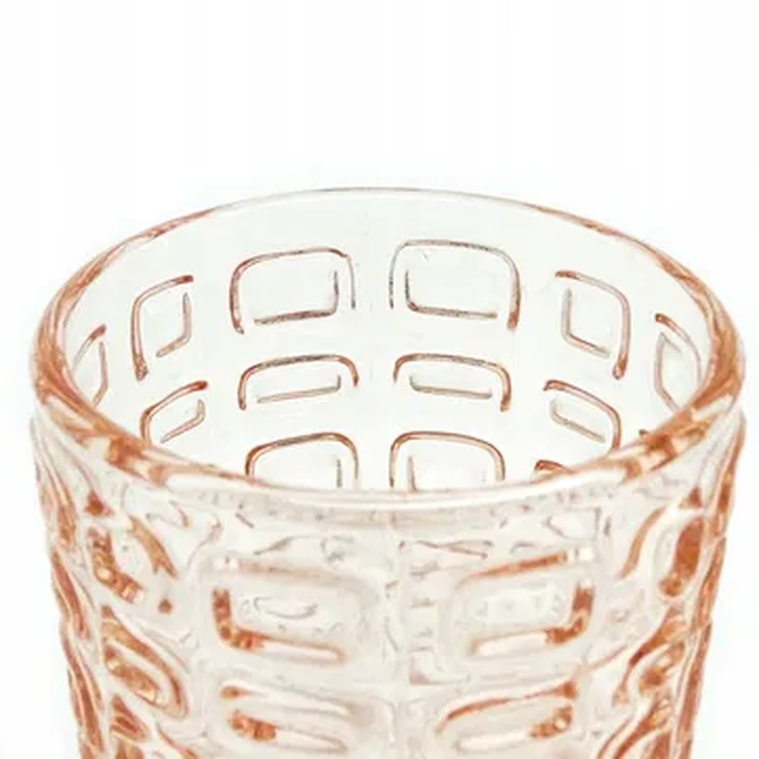 Wazon Wulkany, modernizm, szkło prasowane róż, Ząbkowice, Polska, lata 70. - 181495