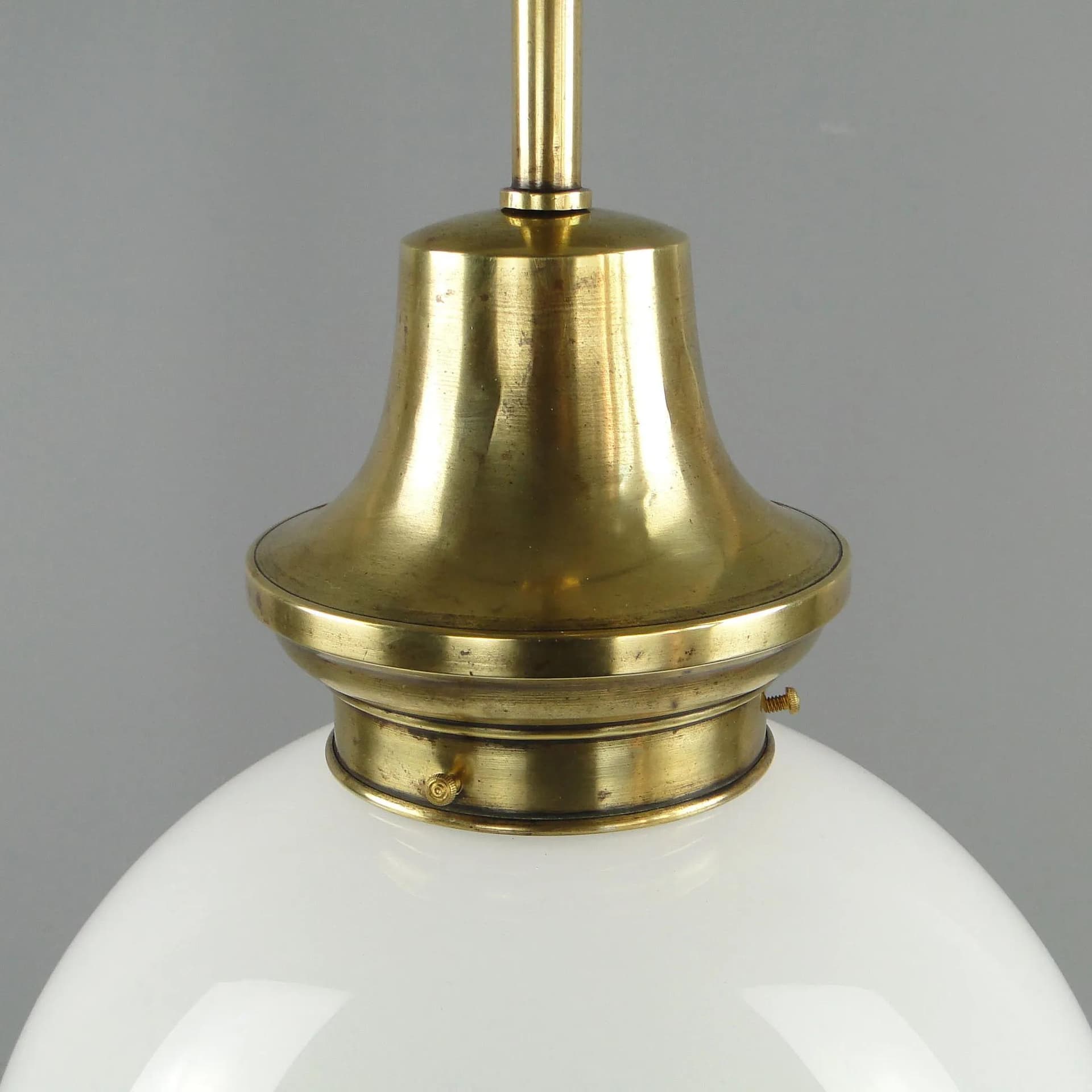 Lampa wisząca, biały, szkło, mosiądz, Austria, początek XX w. - 12652