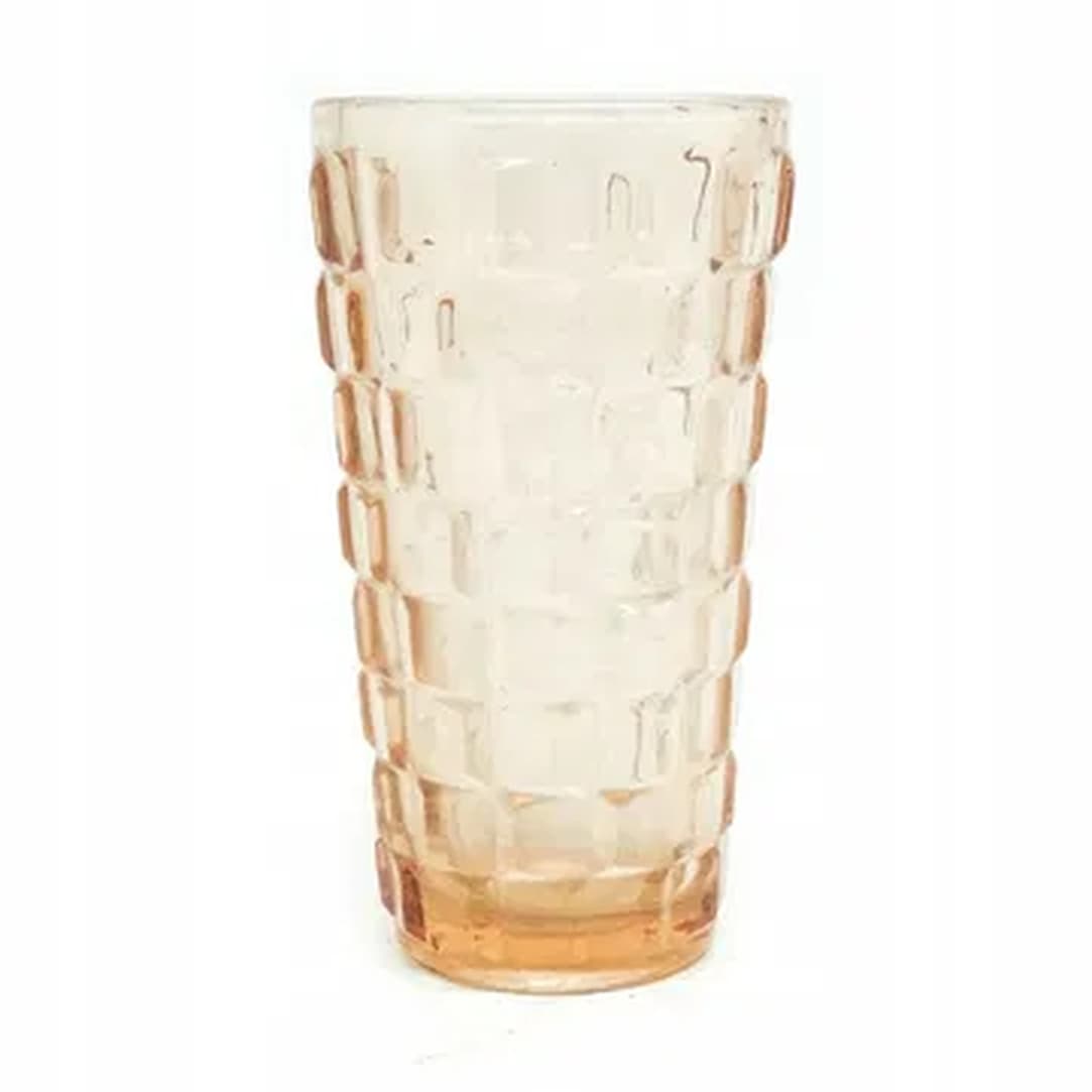 Wazon, mid-century modern, szkło rozalinowe prasowane, Ząbkowice, Polska, lata 70.