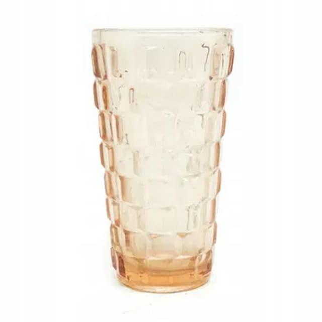 Wazon, mid-century modern, szkło rozalinowe prasowane, Ząbkowice, Polska, lata 70. - WYMIARY