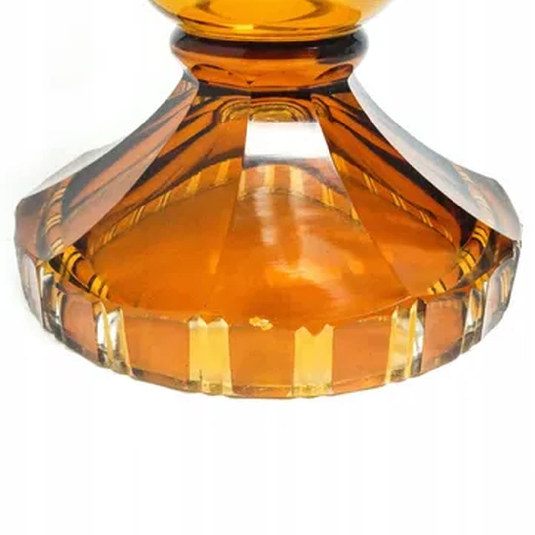 Vase, mid-century modern, honey crystal, Poland, 1950s - 181625