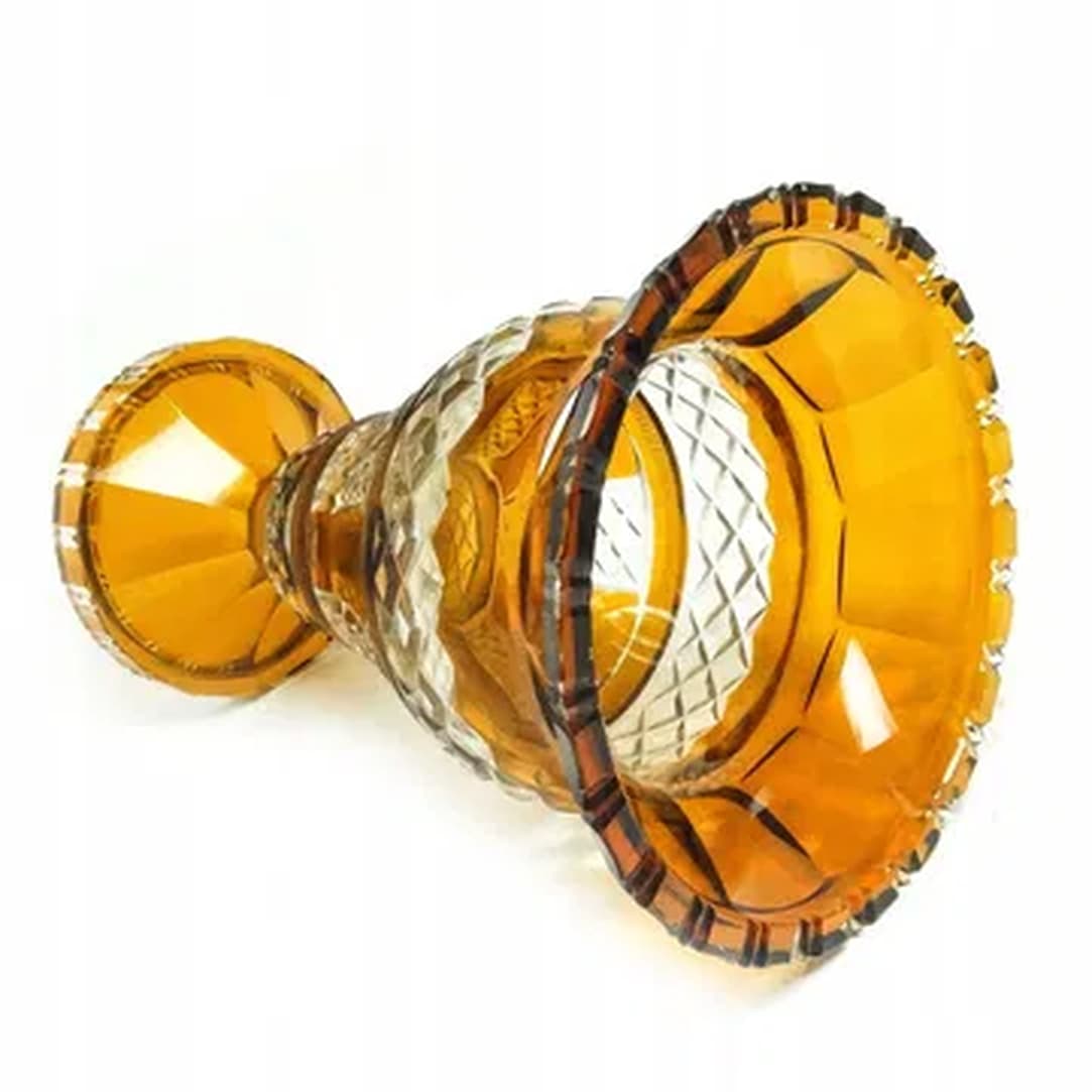 Vase, mid-century modern, honey crystal, Poland, 1950s - 181623