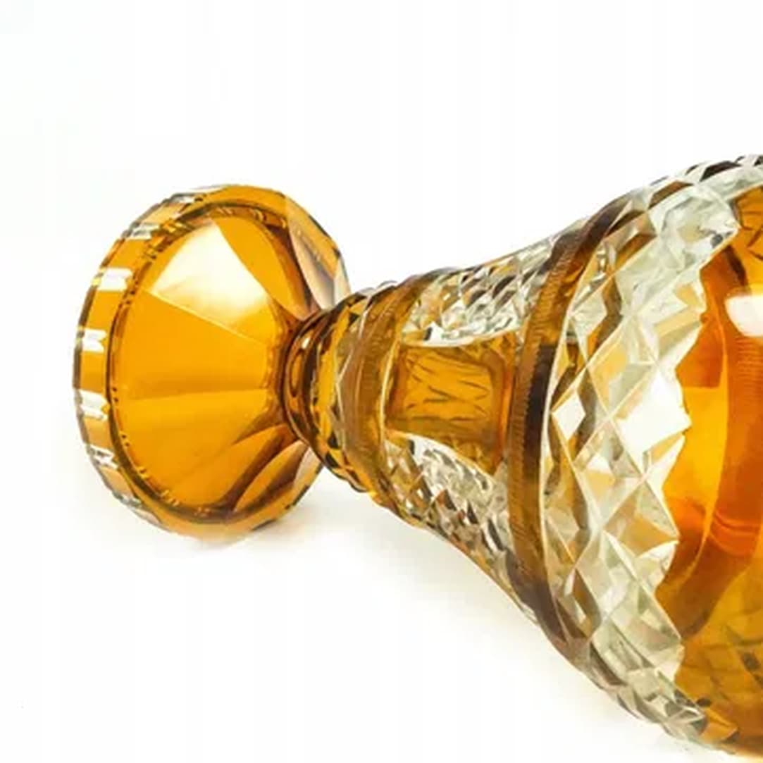 Vase, mid-century modern, honey crystal, Poland, 1950s - 181626
