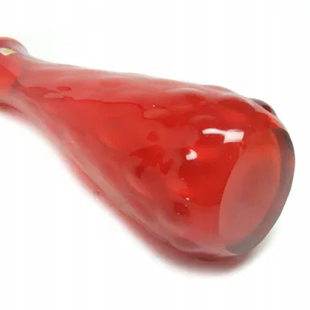 Wazon Fasolka, Mid-century modern, szkło czerwone, Ząbkowice, Polska, lata 70. - 181639