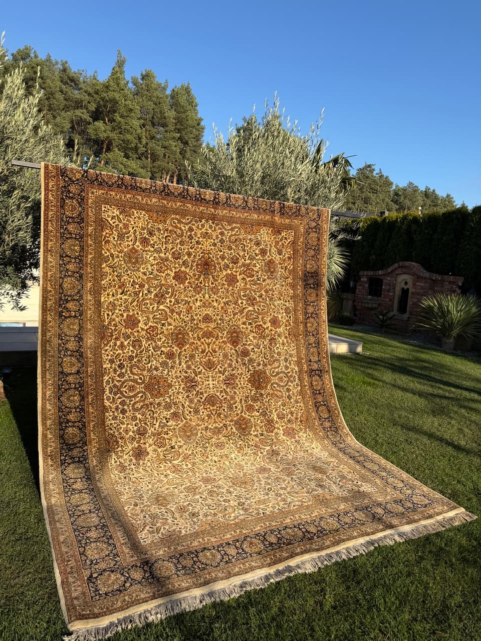 Dywan Indo Sarouck 375x255 cm, beżowy, wełna, Indie - 181735