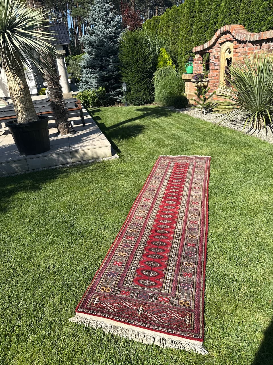 Chodnik Buchara 270x70 cm, czerwony, wełna kaszmirowa, Pakistan, lata 90. - 181847