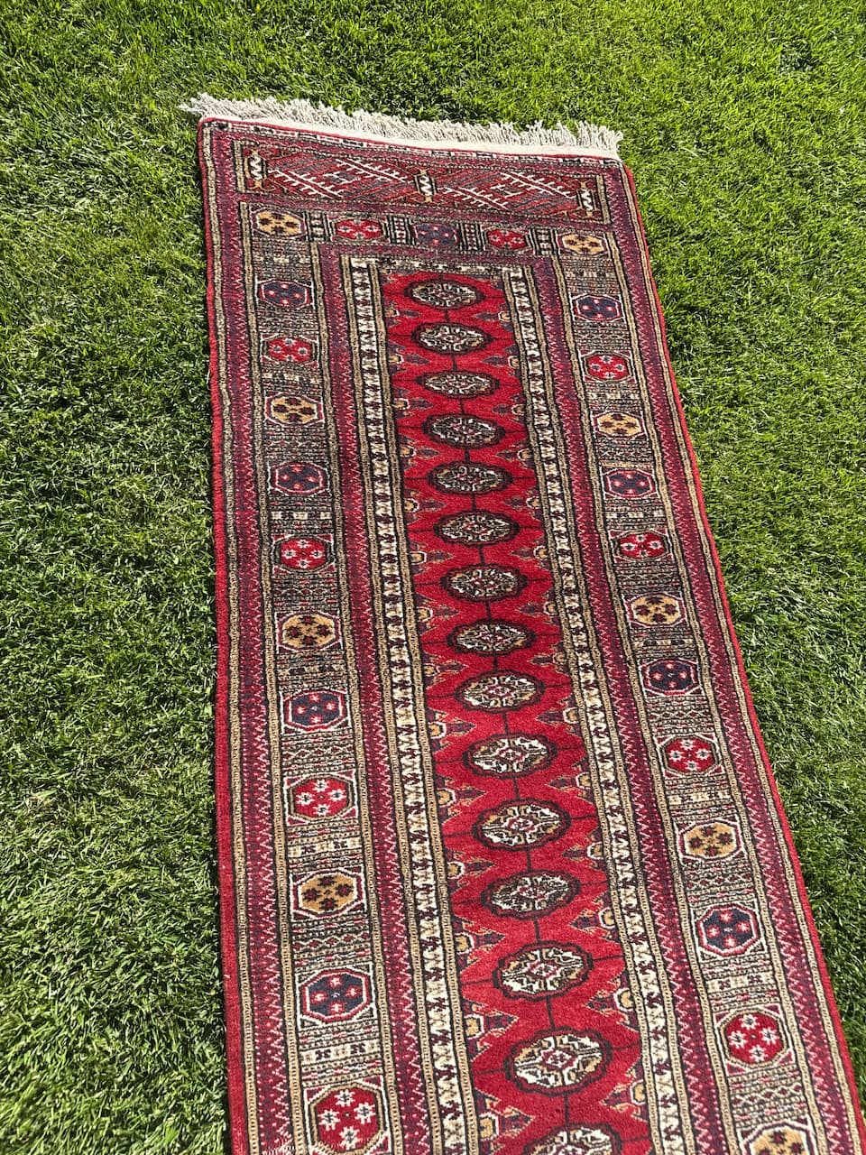 Chodnik Buchara 270x70 cm, czerwony, wełna kaszmirowa, Pakistan, lata 90. - 181850