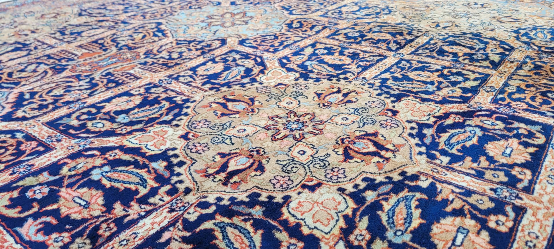 Rug Tebriz, 310x250cm, navy blue, wool, India - 181888