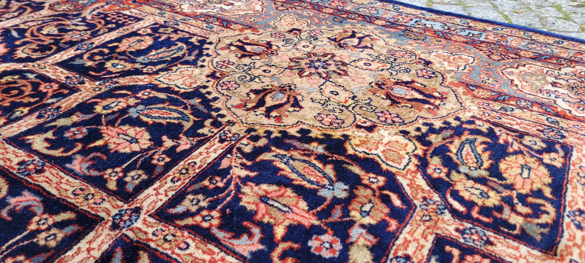 Rug Tebriz, 310x250cm, navy blue, wool, India - 181889