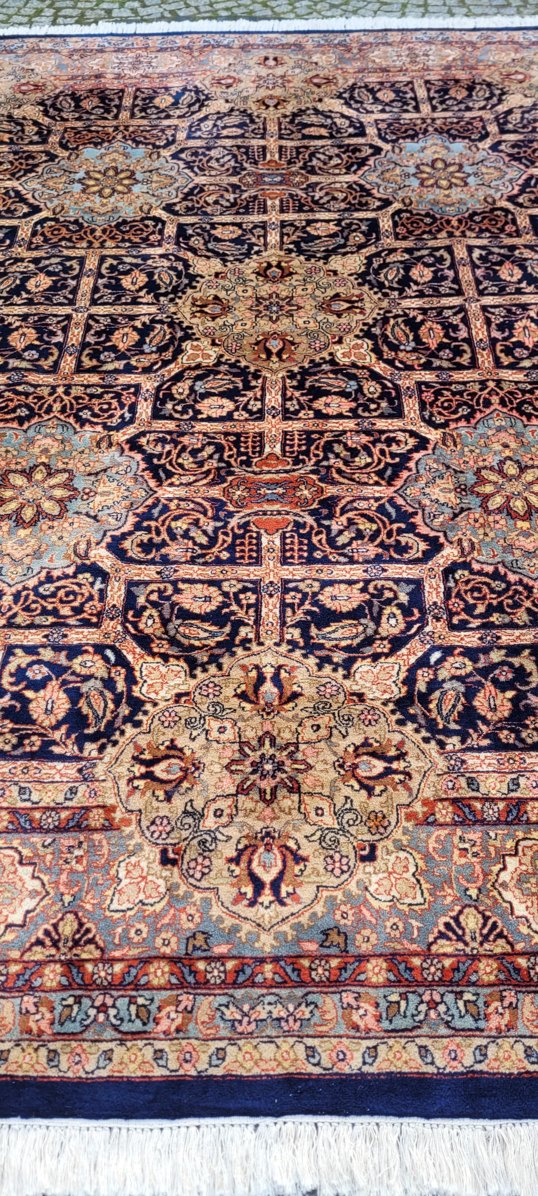 Rug Tebriz, 310x250cm, navy blue, wool, India - 181893