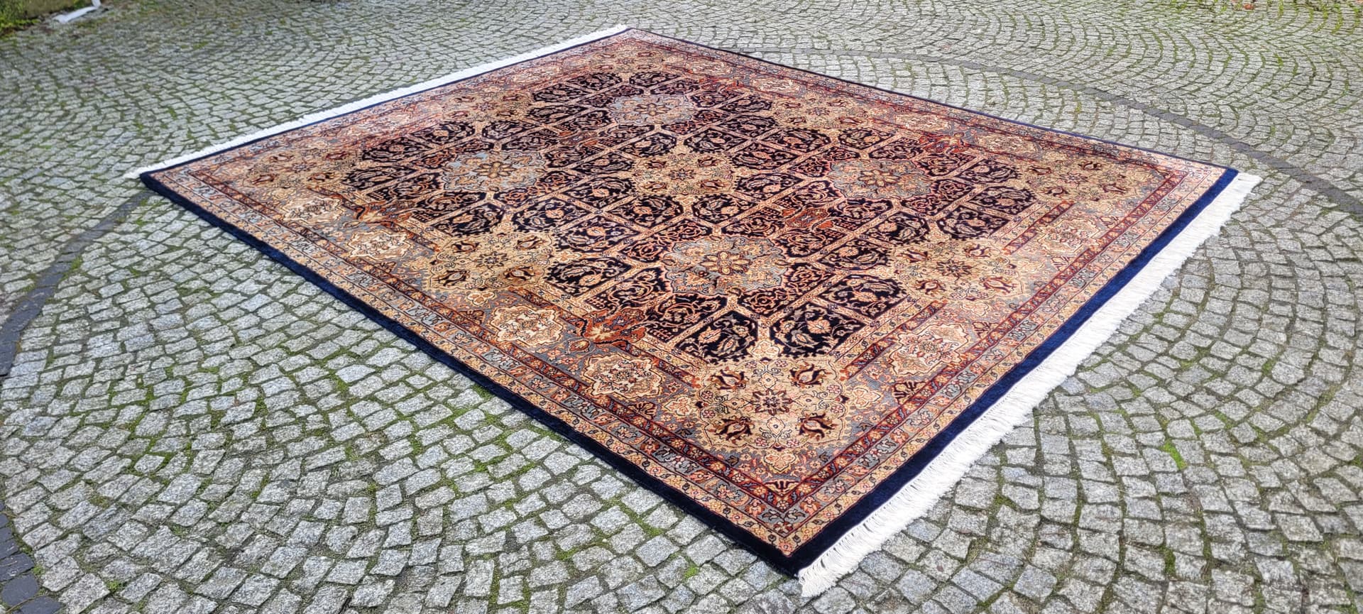 Rug Tebriz, 310x250cm, navy blue, wool, India - 181898