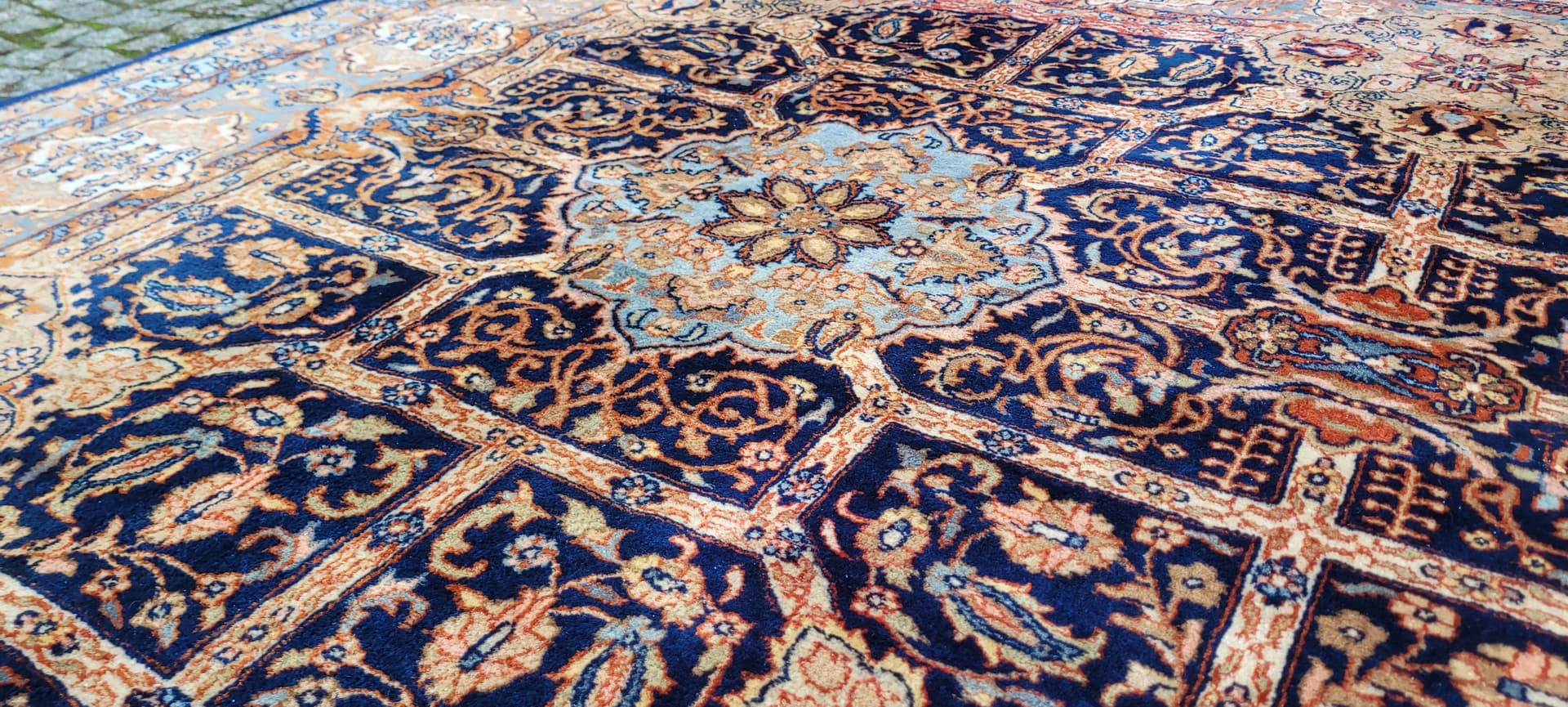 Rug Tebriz, 310x250cm, navy blue, wool, India - 181891